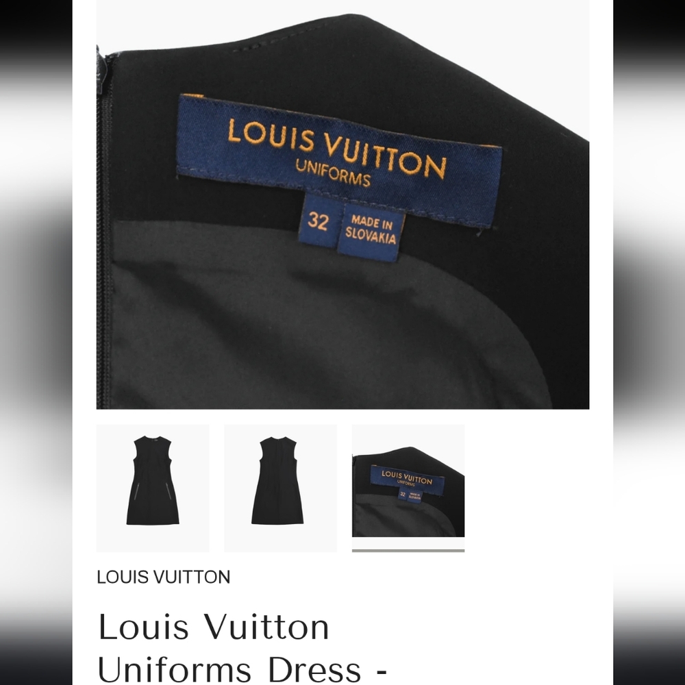 ✨️ Louis Vuitton Uniform Black Cocktail Dress Sz Medium - Picture 10 of 11